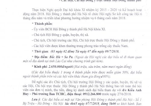 Giấy mời Hội nghị sơ kết 6 tháng đầu năm 2018