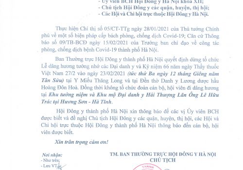 Thông báo dừng tổ chức Lễ dâng hương