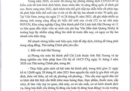 Chỉ thị 05 của Thủ tướng về phòng chống dịch Covid 19